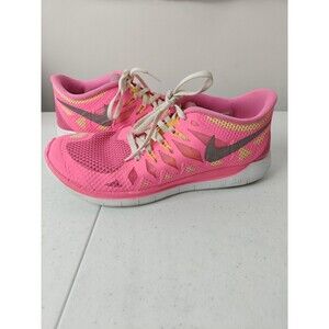 Nike Running Casual Shoes Size 6 Youth Free Run 5.0 Lace Up Pink 644446-600